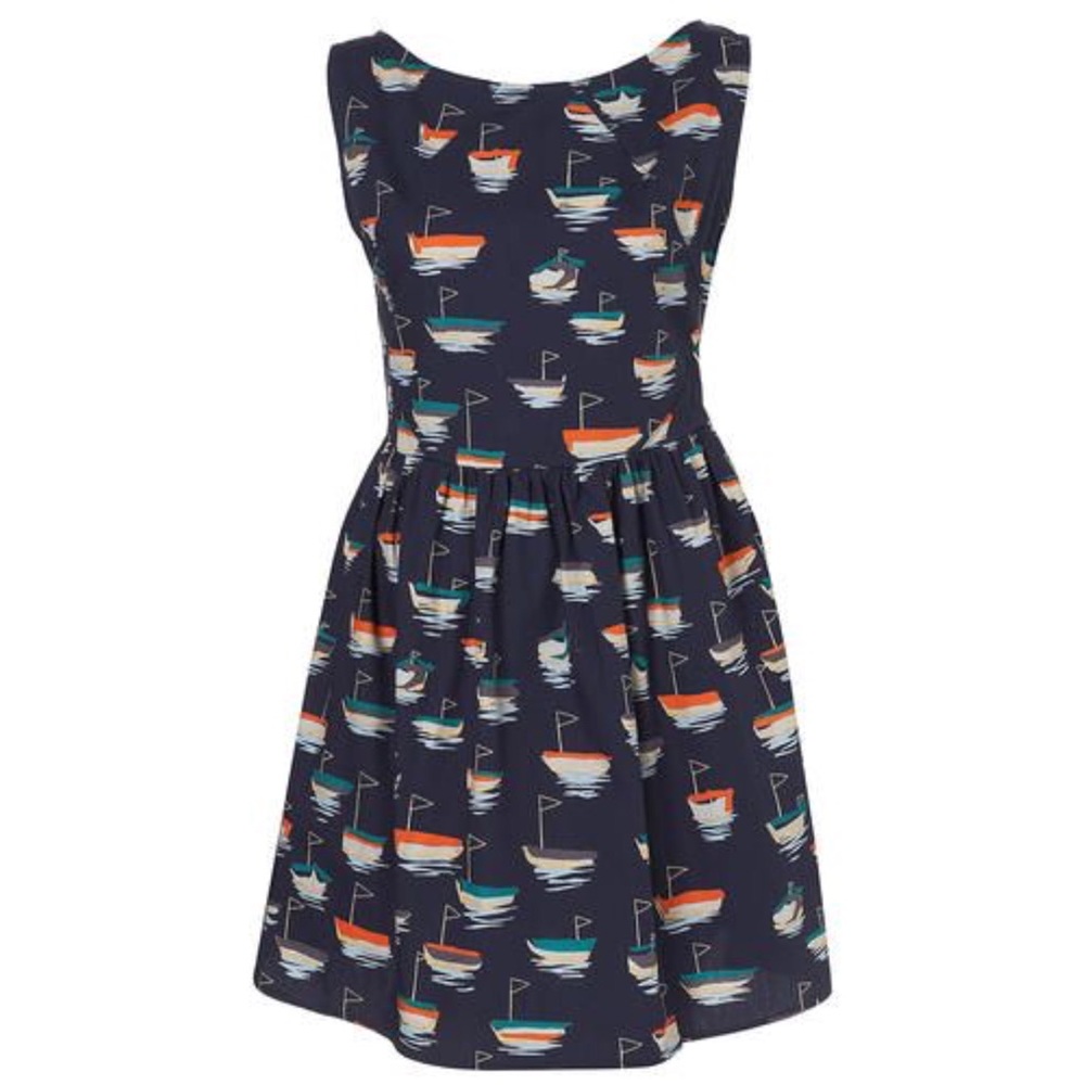 Vintage Blue top shop sailboat dress